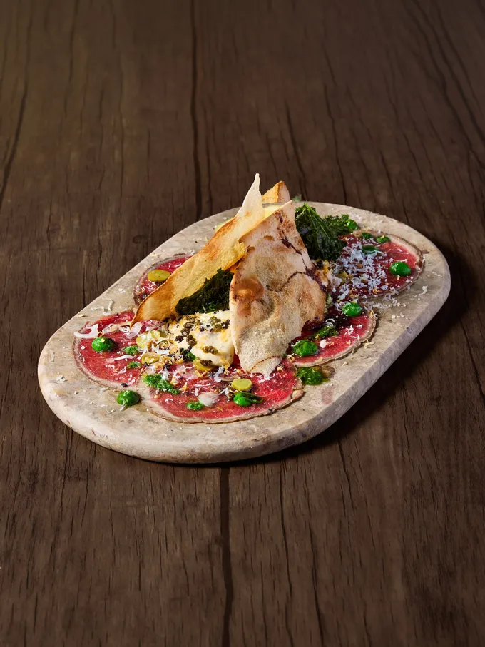Black angus seared carpaccio