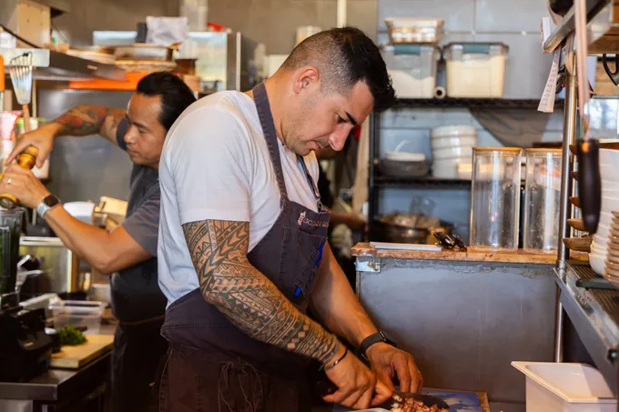 The kitchen pass during service