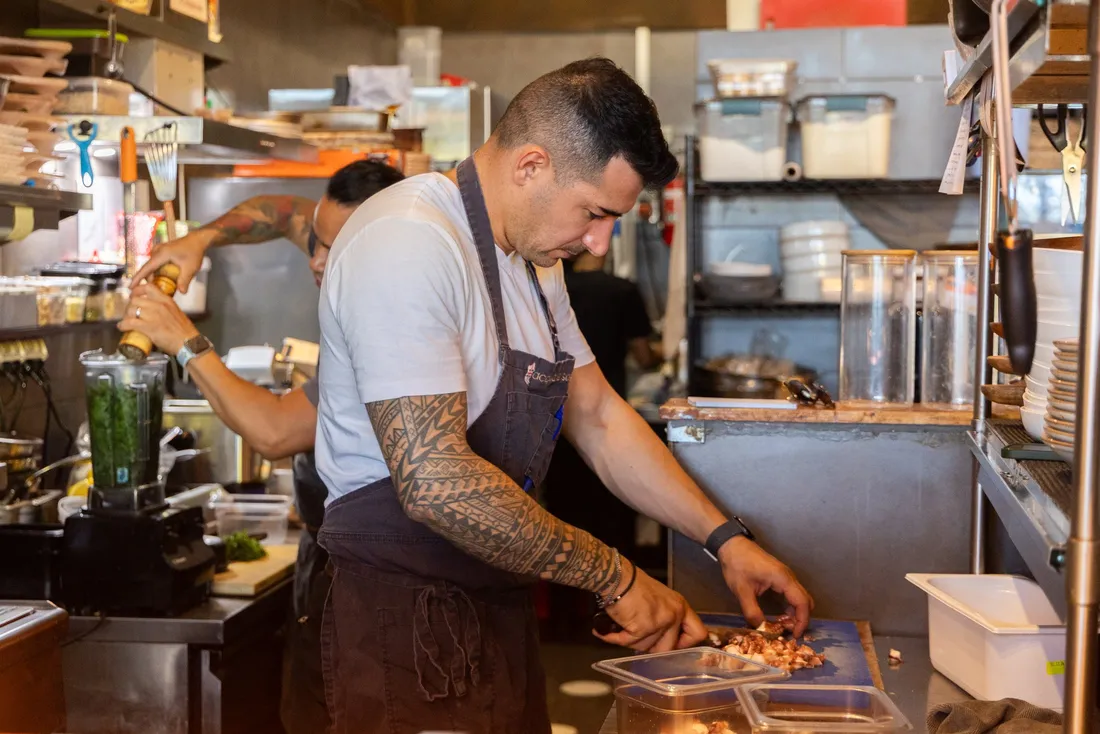 Plating in the kitchen