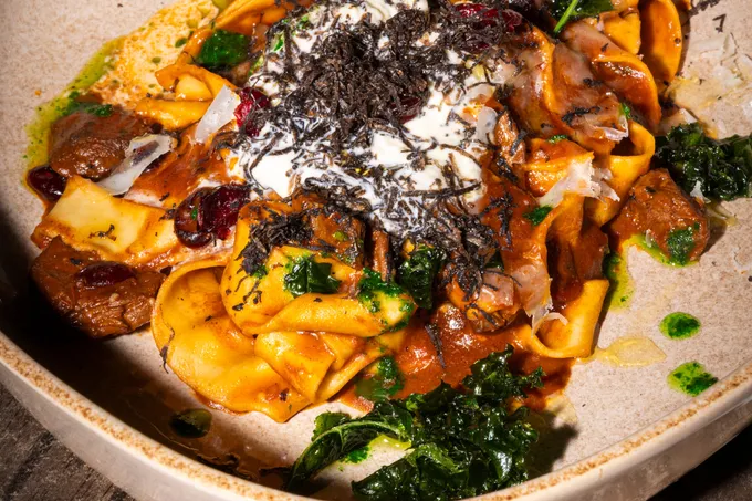 Pappardelle with slow-cooked ragu and truffle