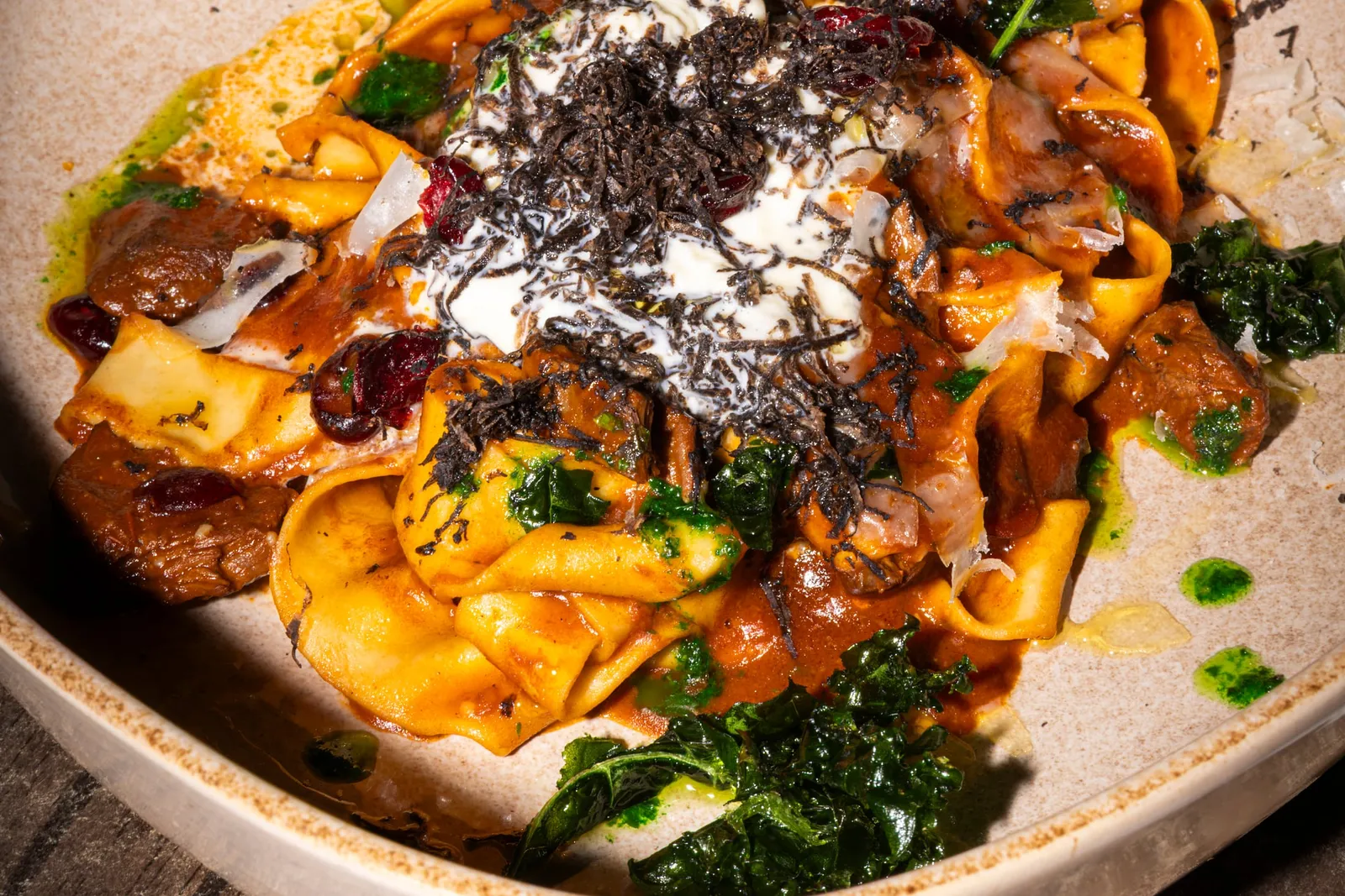 Pappardelle with slow-cooked ragu and truffle