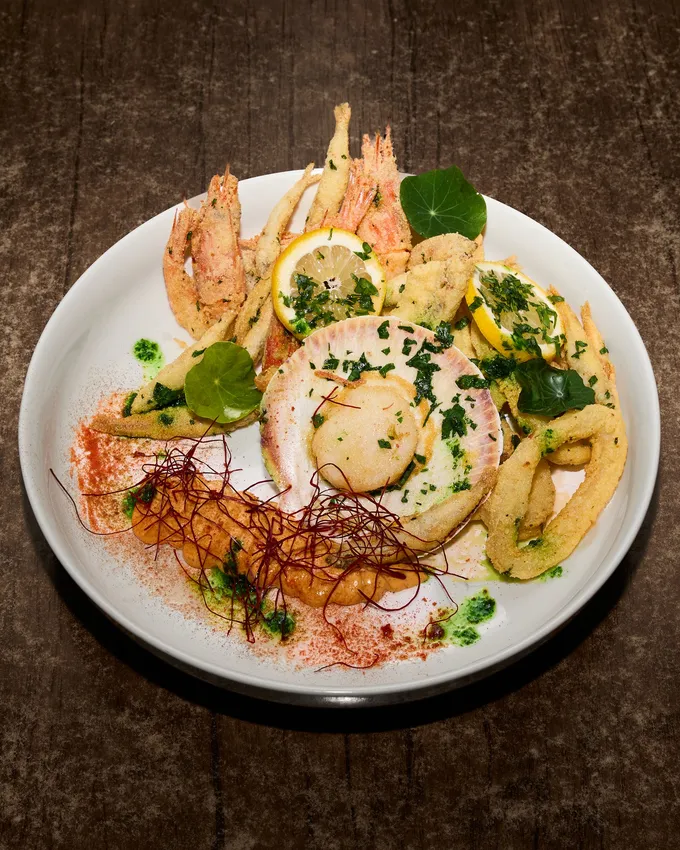 Scallops and king prawns